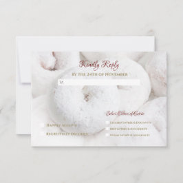 Cartão RSVP Bolo de Noiva com Açúcar em Pó