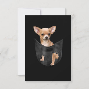 Cartão RSVP Bonito Chihuahua No Seu Bolso De Natal