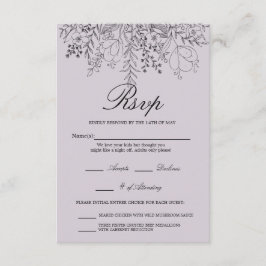 Cartão RSVP Bonito em Roxo