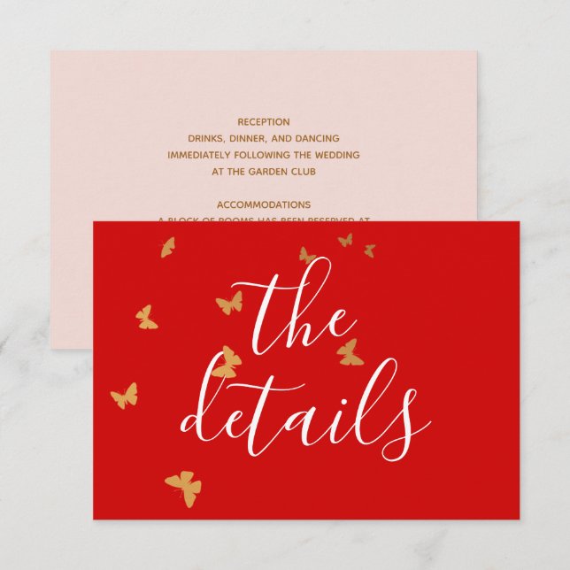 Cartão RSVP Borboletas de Bolo de Casamento (Frente/Verso)