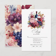 Borgonha, Azul-Marinho e Rosa Floral Casamento Tem