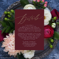 Borgonha Vermelha Escura Elegante Dourada O Casame