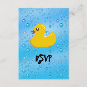 Cartão RSVP Borracha Cura Ducky/Bolhas Azuis