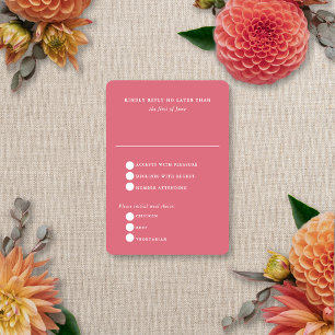 Cartão RSVP Borrar Moderno Floral Elegante Casamento de Verão 