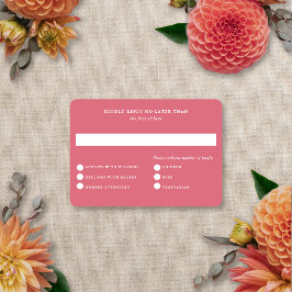 Cartão RSVP Borrar Moderno Floral Elegante Casamento de Verão 