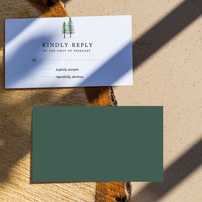 Cartão RSVP Bosque de Madeira  (Criador carregado)