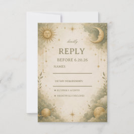 Cartão RSVP Botânica Celestial Suave