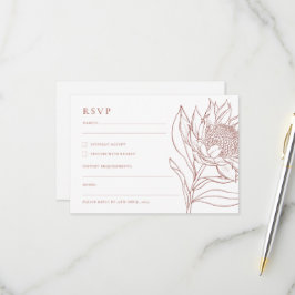 Cartão RSVP Botânicos Nativos Australianos Waratah Protea