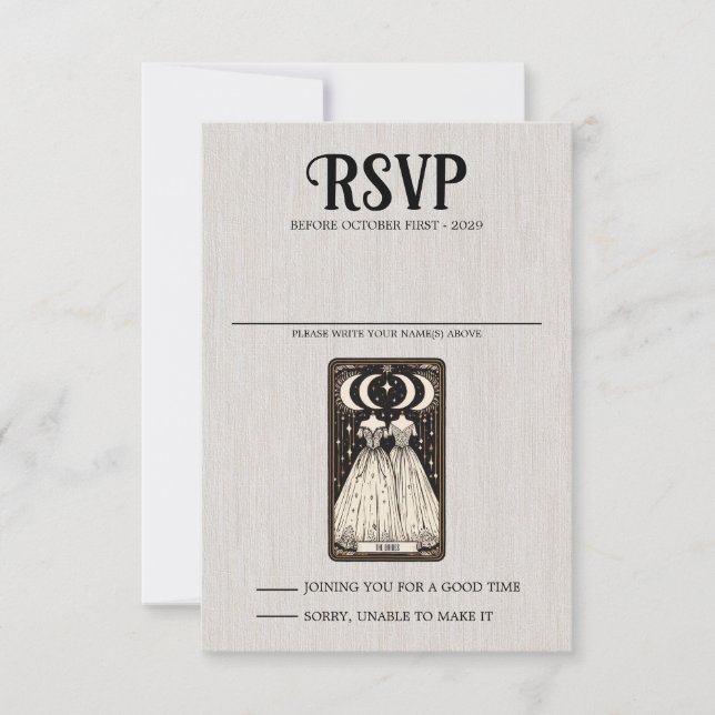 Cartão RSVP Brides Wedding Tarot (Frente)