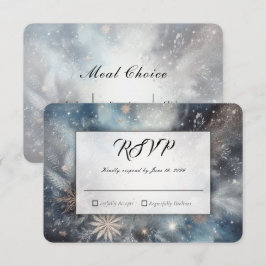 Cartão RSVP Brilho da Meia-Noite de Inverno Celestial Casament