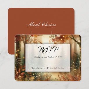 Cartão RSVP Brilho de Outono no Casamento da Floresta Encantad