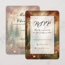 Cartão RSVP Brilho de Outono no Casamento da Floresta Encantad