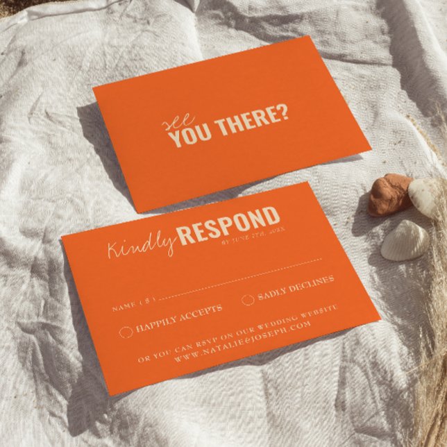 Cartão RSVP Brincadeira Colorida Moderna Retrô Whimsical (Criador carregado)