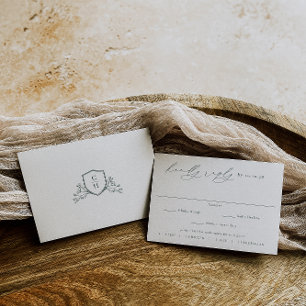 Cartão RSVP BRUNSWICK   Casamento de Escolha de Refeição Verde