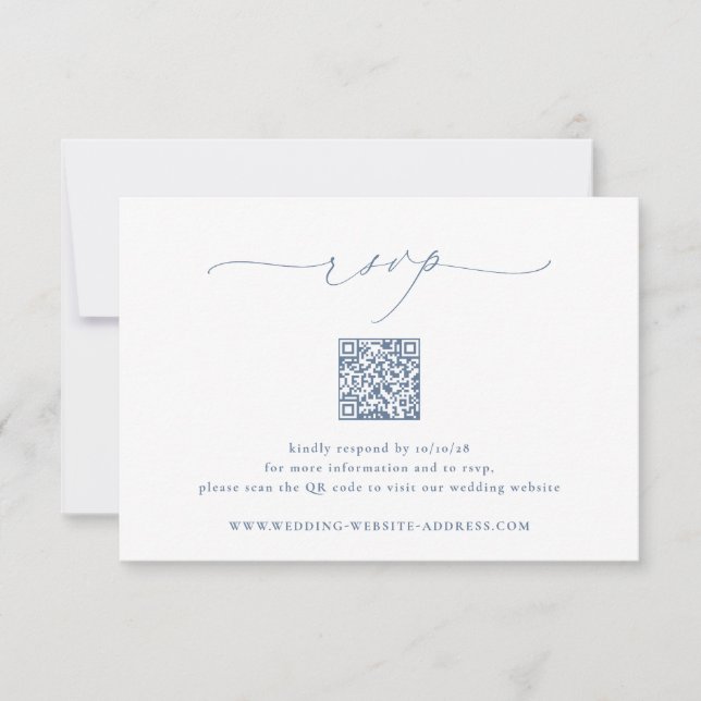 Cartão RSVP BRUNSWICK Wedding QR Code (Frente)