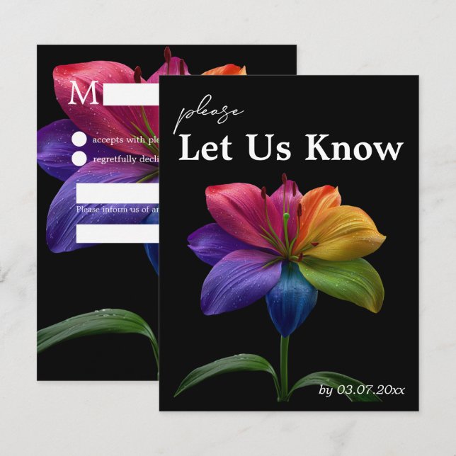 Cartão RSVP 🌈 Budget Petals & Pride: DJ Edition (Frente/Verso)