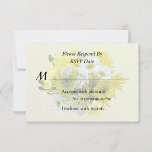 Cartão RSVP Buquê de Margaridas, Crisântemos e Palhaço