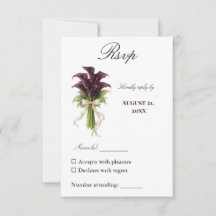 Burgundy Calla Lily Wedding Bouquet Ivory Ribbon 