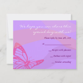 Cartão RSVP BUTTERFLIES & STARS Bat Mitzvah - Placa de respost