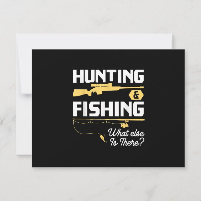 Cartão RSVP Caça e Pesca - O que mais existe - Fishe engraçado (Frente)