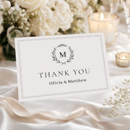 Cartão RSVP Caça Verde Elegante Agradecimento de Casamento Mon