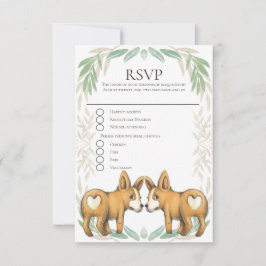 Cartão RSVP Cachorro Corgi Cachorro Corgi Dois Alças de Gay RS