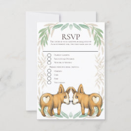 Cartão RSVP Cachorro Corgi Cachorro Corgi Dois Alças de Gay RS