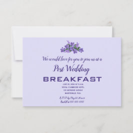 Cartão RSVP Café da Manhã de Casamento de Casal Roxo Editável