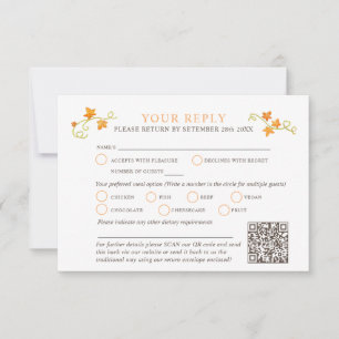 Cartão RSVP Cair no amor com a aquarela bombina casamento com