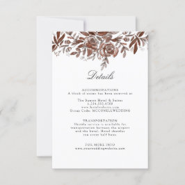 Cartão RSVP caixa de detalhes do casamento de flores cor-de-ro