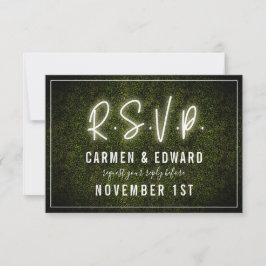 Cartão RSVP Caixa de Noiva de Neon Branco