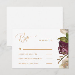 Cartão RSVP Caligrafia Cúbica Casamento Floral De Aquarela Rsv