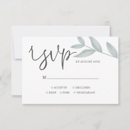 Cartão RSVP Caligrafia elegante Casamento Botânico