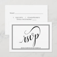 Caligrafia Elegante Simples Casamento Preto e Bran