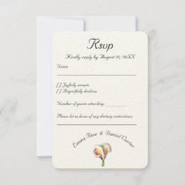 Cartão RSVP Calla Aquarela Elegante Lírios Românticos