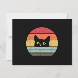 Cartão RSVP Camisa De Gato. Estilo Retro