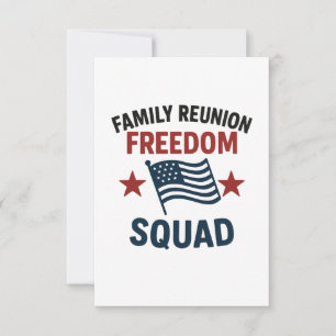 Cartão RSVP Camisa de Reunião da Família Freedom Squad - Patri