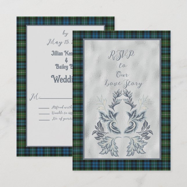 Cartão RSVP Campbell Argyll Scottish Tartan (Frente/Verso)