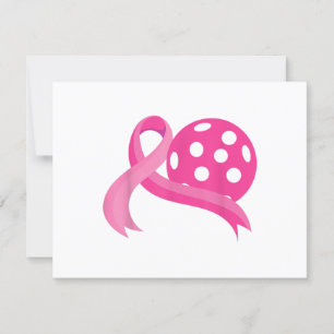 Cartão RSVP Cancer De Fita Coração Cor-de-Rosa Bonito, Picleba