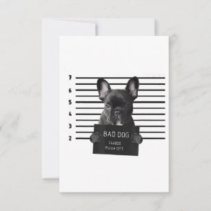 Cartão RSVP Cão Mau Cachorro Cachorro Francês Cachorro Mãe