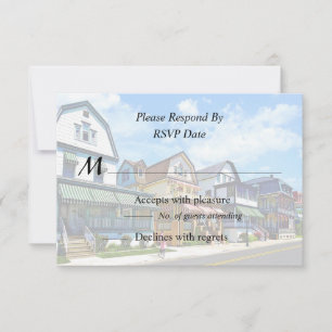 Cartão RSVP Cape May NJ - Irmãs caminhando pela Perry Street