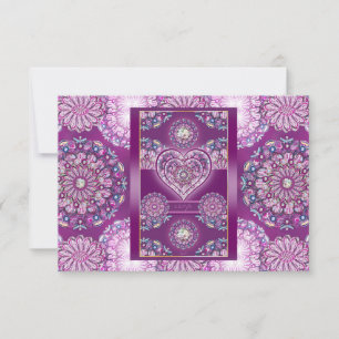 Cartão RSVP Cardinal Red Rosace