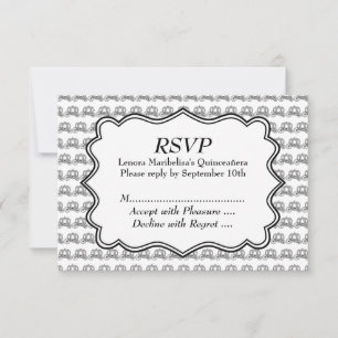 Cartão RSVP Carruagem Padrão Quinceanera