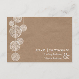 Cartão RSVP Cartolina Inspirou Twine Globding Casando R.S.V.P.