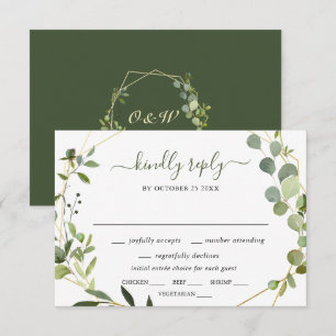 Cartão RSVP CASA DE NEVE - Nupcial Floral Eucalyptus Moderno