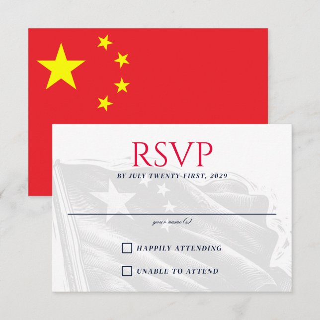 Cartão RSVP Casal da China (Frente/Verso)