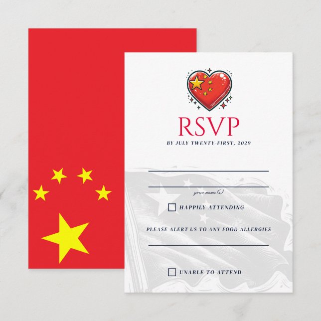 Cartão RSVP Casal da China (Frente/Verso)