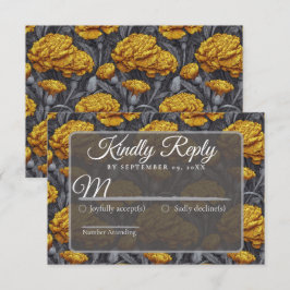 Cartão RSVP Casamento à Beira-Mar Inspirado em Cravo Custom Re