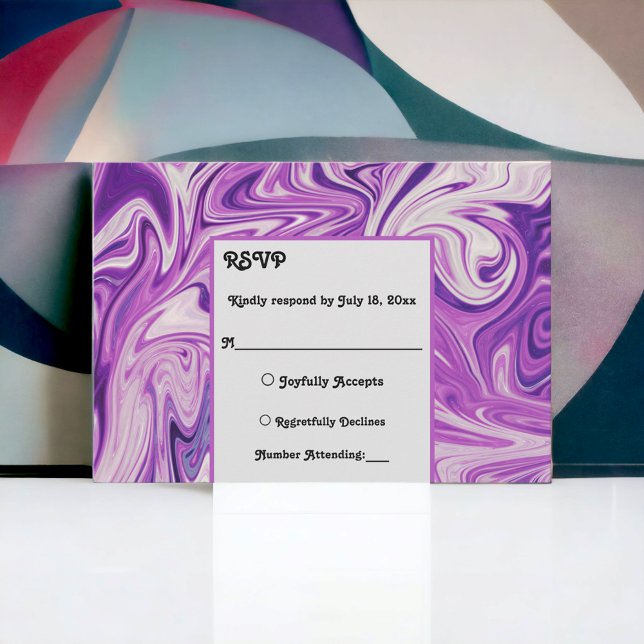 Cartão RSVP Casamento Abstrato moderno de Pastel Galaxy Na mod (Criador carregado)