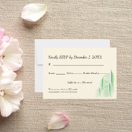 Cartão RSVP Casamento Amor é Sempre Verde